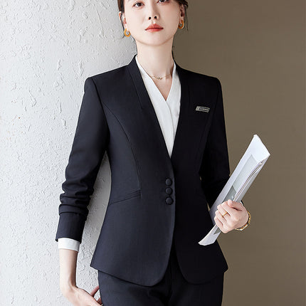 Professional Suit suit Female Spring and Autumn Hotel Manager Front Desk Reception Tooling Beauty Salon Overalls High-end Beautician