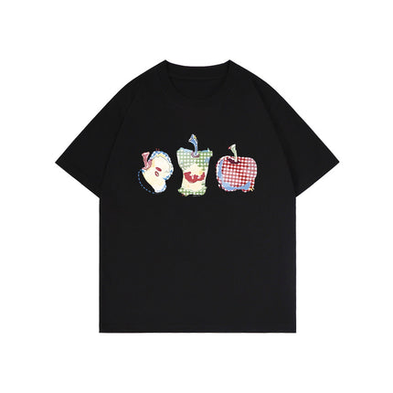 American-Style Pure Cotton Short-Sleeve T-Shirt for Women, Summer 2026 New Design, Student Loose and Casual Style, Regular Shoulder Half-Sleeve Top