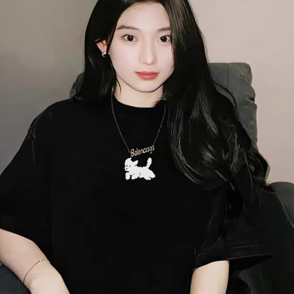 White Short-Sleeve T-Shirt for Women 2026 New Style Pure Cotton Loose Half-Sleeve Ladies' Lazy Style Korean Version Unique and Chic Top