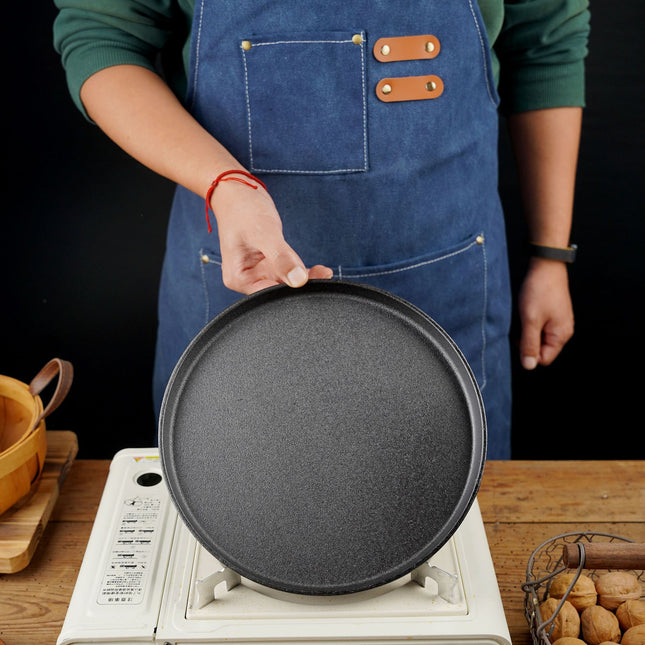 Thickened Western-style Iron Plate Household Non-stick Grilling Plate Barbecue Plate Round Fried Steak Barbecue Iron Plate Commercial