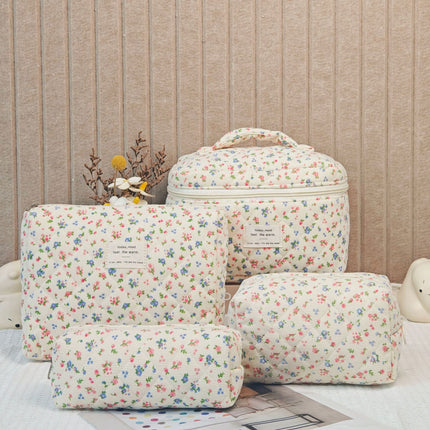 Cross-Border Best-Selling Polyester-Cotton Cosmetic Bag for Women, Large Capacity Travel Portable Toiletry Bag, Makeup Brush Storage Bag