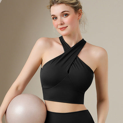 Yoga Clothing Vest Sports Bra Intimates Women's Push-Up Bubble Wrap Breast Reduction Sexy Beautiful Back Cross Sling Fitness Clothing