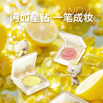 LEEMEMBER Summer Edition Color Lemon Yellow Eye Shadow and Blush Monochrome Pearlescent Fine Play Makeup Cosmetics