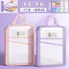 [extra thick 3-layer portable/free label] 2 pieces/purple + pink