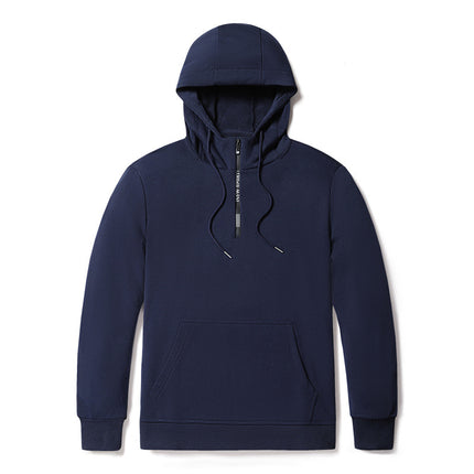 Amazon Cross-border Autumn Hooded Solid Color 95 Cotton Men's Pocket Casual Loose Sweat Japanese plus size Sweat Men