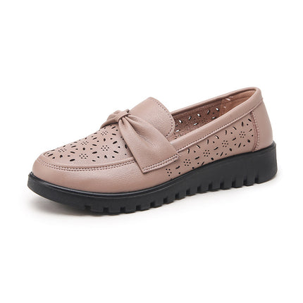 Mom's Shoes, Middle-Aged Sandals, Summer Shoes for Middle-Aged and Elderly People, Non-Tiring, Soft-Soled Women's Leather Shoes, Breathable, Non-Slip Clogs