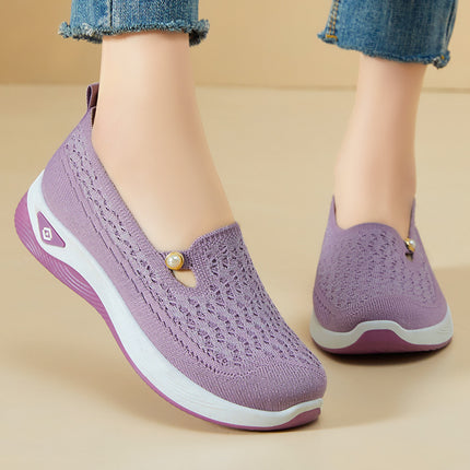 Women's Shoes 2026 Spring Casual Women's Shoes Cross-Border Temu Soft-Soled Lightweight Single Shoes Women's Elderly Shoes Breathable Mom Shoes
