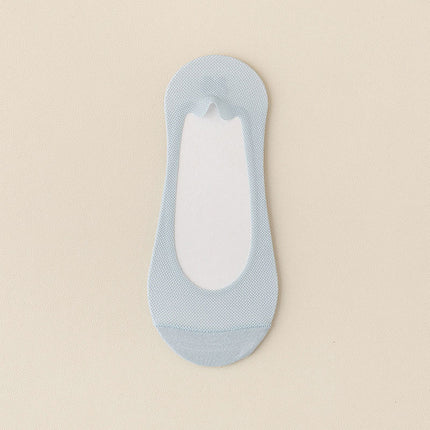 [Factory Direct Sales] Women's Summer Thin Mesh Breathable Shallow Mouth Silicone Non-Slip Invisible Socks Cotton Bottom Boat Socks