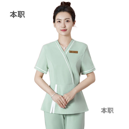 [SPA beauty salon] beautician summer short-sleeved overalls confinement center foot bath massage technician clothes suit