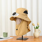 Khaki shawl fan hat / Solar + usb long battery life