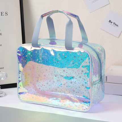 New Pvc Toiletry Makeup Brush Travel Zipper Tote Bag Cosmetic Small Star Makeup Bag Convenient and Large Capacity
