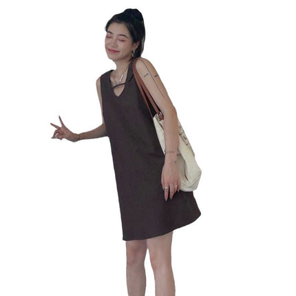 dress 2024 Korean-style Internet Celebrity Pit Simple Elegant Retro Vest Dress A- word Slim Fashionable dress