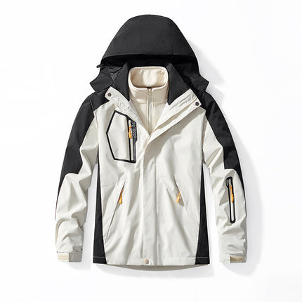 Outdoor Couple's Charge Clothes Three-in-One Removable Liner Hood Warm Casual Warm Charge Clothes Two-Piece Set
