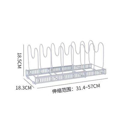 Cross-Border Popular Retractable Dishware and Pot Rack Kitchen Dish Rack Storage Rack Cabinet Plate Pot Storage Rack