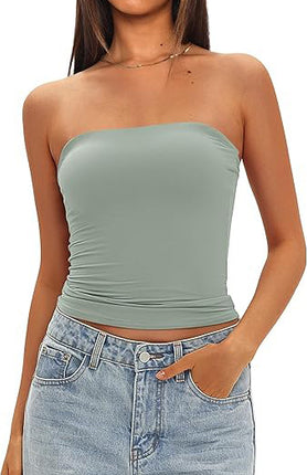 2025 Cross-Border Hot-Selling Women's Tube Top Off-Shoulder Inner Wear Outerwear Tight-Fitting Top