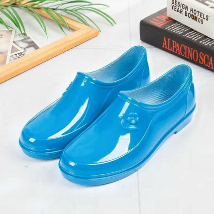 Rain Boots women's spring and autumn Four Seasons ingot water shoes shallow mouth waterproof non-slip kitchen work car wash fleece-lined warm rubber rain boots