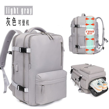 Expandable Travel Backpack, Large-Capacity Backpack, Women's Business Trip Mountaineering Bag, Men's High-End Business Computer Bag