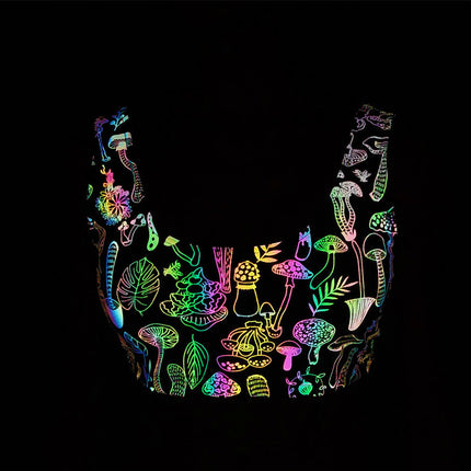 Cartoon Mushroom Print Colorful Reflective bikini European and American Women's Split bikini High Waist Pants bikini Swimsuit