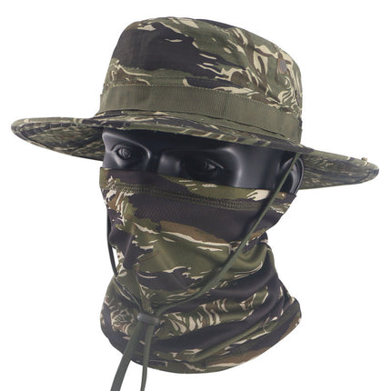 Summer Camouflage Tactical Penny Hat suit Multi-function Magic Hood Fishing Hat Fisherman Hat Sunscreen Breathable Hat