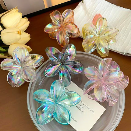 Lily Flower Grab Clip Frosted Gradient Egg Flower Grab Clip Spray Paint Advanced Sense Cross-border Back Head Large Hairpin