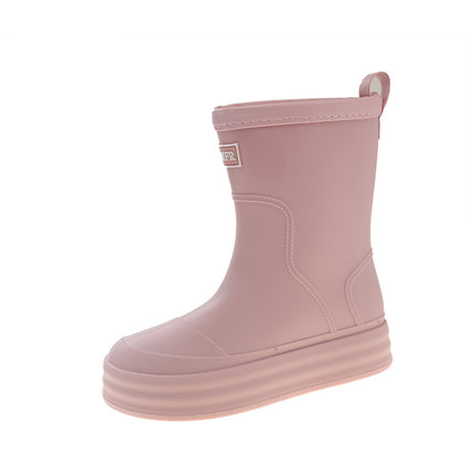 New Fashion Rain Boots Women's Outer Wear Middle Tube Non-slip Rain Boots Student Fashion Lightweight Waterproof Shoes Thick Sole Outdoor Rubber Shoes
