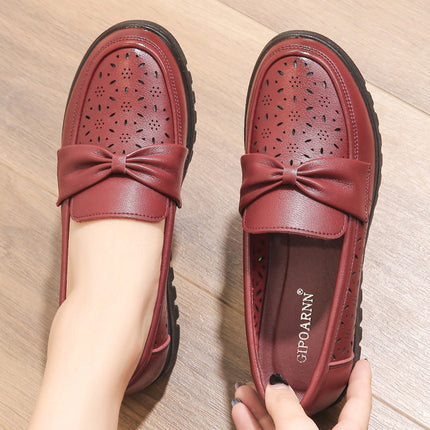 Mom's Shoes, Middle-Aged Sandals, Summer Shoes for Middle-Aged and Elderly People, Non-Tiring, Soft-Soled Women's Leather Shoes, Breathable, Non-Slip Clogs