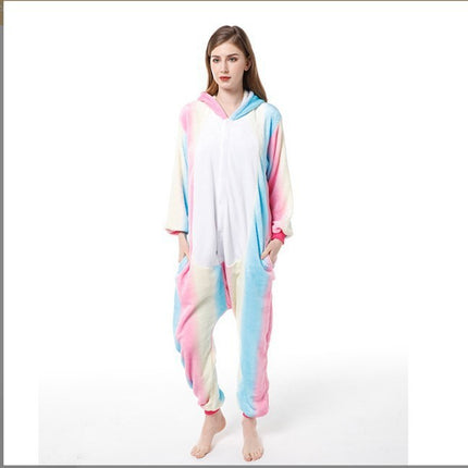 Mixed batch autumn and winter flannel adult cartoon conjoined animal pajamas red dinosaur home clothes toilet thickened wholesale