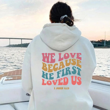 2024 Amazon Women's Velvet Sweatshirt Back Letter Printed Hooded Sweatshirt Drawstring Printed Hoodie
