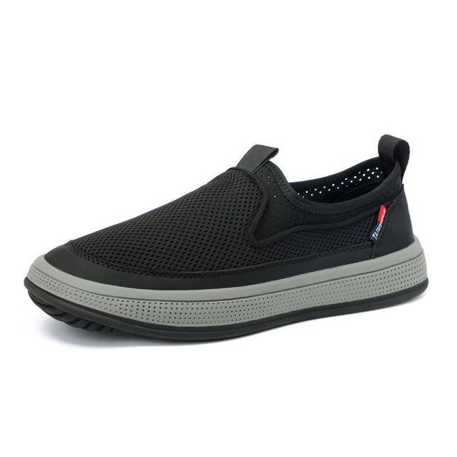 Old Beijing Cloth Shoes Men's Summer New Cloth Shoes Breathable Deodorant Mesh Men's Mesh Shoes Casual Middle-Aged and Elderly Dad Shoes