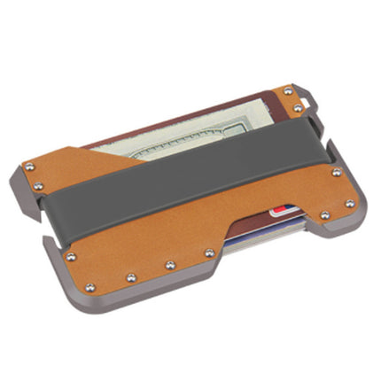 Dango Metal Card Holder Rfid Anti-Theft Genuine Leather Wallet Edc Multi-Functional Stainless Steel Card Holder Aluminum Alloy Card Holder