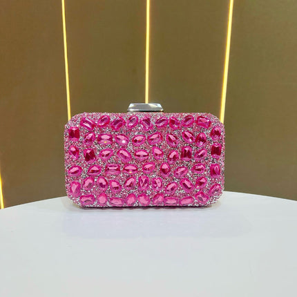 New Cross-border Foreign Trade Shining Bag Diamond-encrusted Clutch Bag Evening Bag Wedding Banquet Bag Small Square Bag Women's Bag