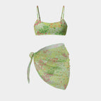 light green gauze skirt / Free size
