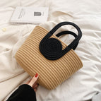 khaki bag black handle