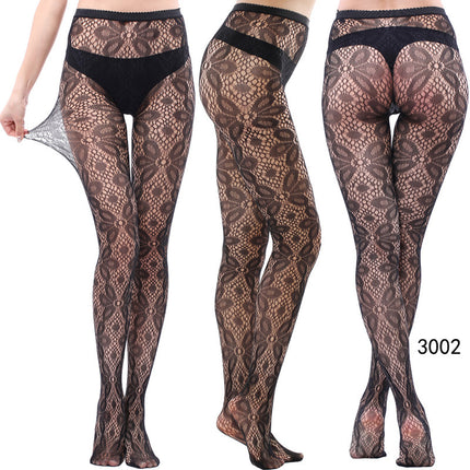 Factory In-Stock European and American Style Pantyhose, Summer Fishnet Stockings, Fashionable Girls' Sexy Patterned Jacquard Lace Hollow-Out Retro