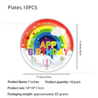 7inch paper plate 10pcs-new rainbow