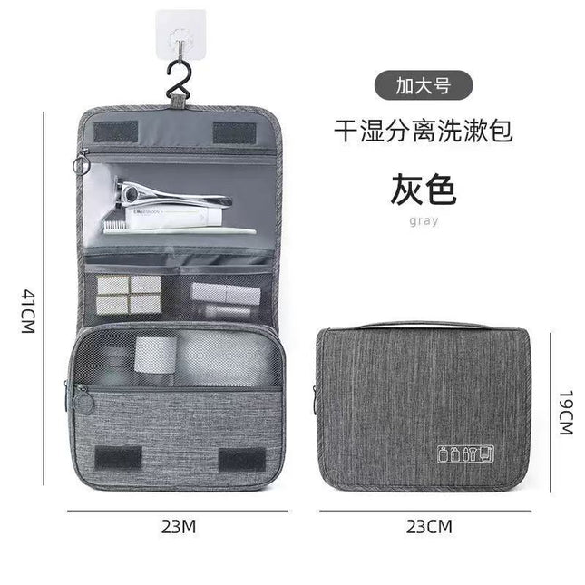 Cationic Wash Bag Dry and Wet Separation Large Capacity Portable Hook Wash Bag Travel Storage Bag Waterproof Folding Bag
