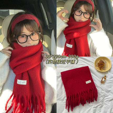 Christmas Series ~ New Year Red Atmosphere Scarf Collection Women's Winter ins Advanced Warm Scarf for Autumn and Winter
