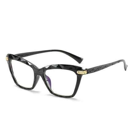 Anti-blue light cat's eye crystal multi-cut glasses frame European and American 2025 new glasses frame fashion flat mirror