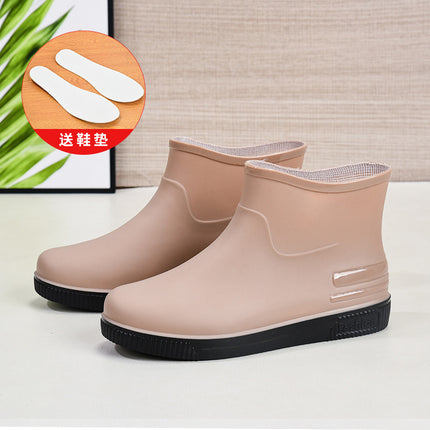 Cross-Border Hot-Selling Women's Rain Boots, Women's Short Outer Water Shoes, Warm Low-Cut Rain Boots, Waterproof Boots, Rubber Shoes, Overshoes Wholesale