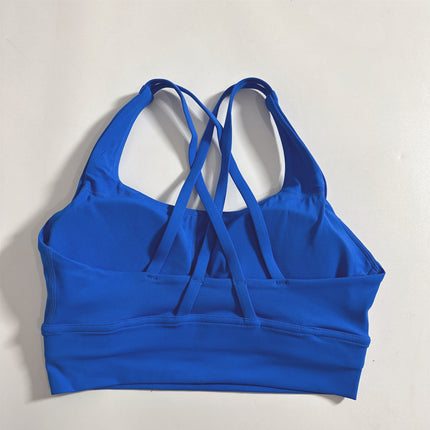 European and American Women's Shockproof Cross Yoga Sports Bra Outer Wear Running Fitness Soft Bra Tight Vest