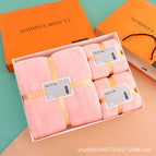 Thickened velvet towels in two small boxes / Light pink