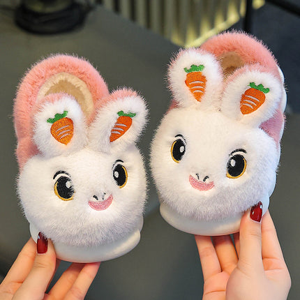 Winter Children's Cotton Slippers Girls' Princess Non-slip Warm Parent-child Large Small and Medium-sized Children's Baby Toddler Bag with Cotton Shoes Winter