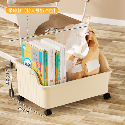 Book Storage Box with Pulley Student Dormitory Desk Schoolbag Storage Box Desktop Storage Basket Sorting Classroom Book Box