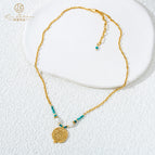 192 green hollow portrait pendant