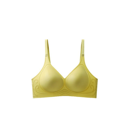 Traceless Underwear Women's Gathering Small Chest Collating Parammary Thin Comfortable Non-rimless Jelly Soft Support Semi-fixed Cup Bra