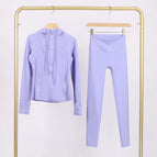 Zhong teng purple hooded steel seal jacket nine-point pants suit / 10/XXL