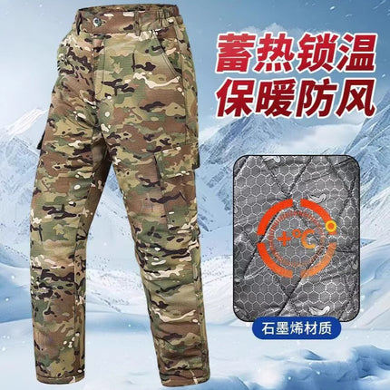Winter Camouflage Fleece-Lined Casual Pants Men's Thickened Cold Storage Cold-Proof Outer Wear Warm Loose Wear-Resistant Labor Protection Work Clothes