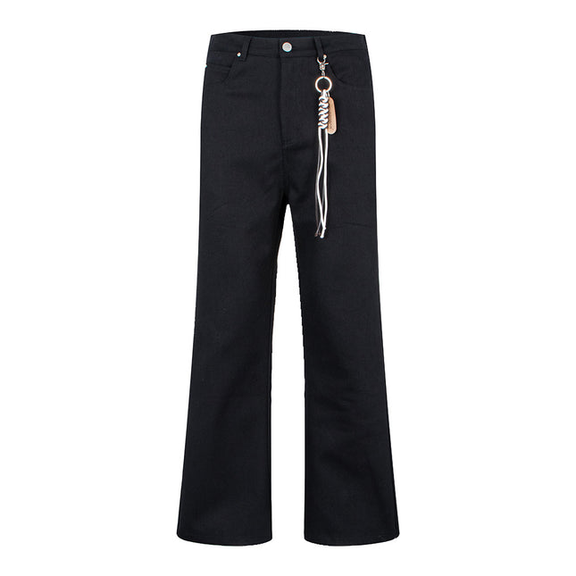 Woven Rope Decoration Retro Simple Dress Pants Workwear Loose Pleated Drape Flared Cleanfit Slimming Casual Pants