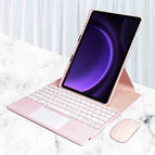 [Touch Style] 360 Pink Protective Cover Square Key Touch Keyboard Delivers Same Color Mouse [Without Stylus]]