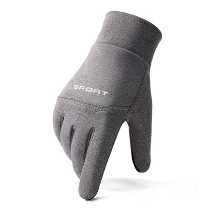 Outdoor Cycling Gloves for Men and Women in Winter, Fleece-Lined, Warm, Touch-Screen, Non-Slip, Cycling, Mountaineering, Skiing, Waterproof and Windproof, Cross-Border